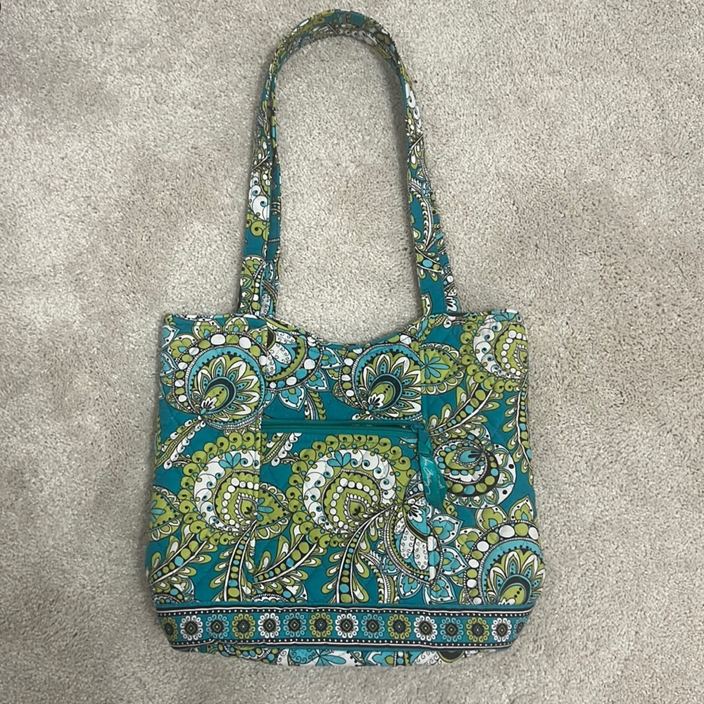 Vera Bradley Teal and Green Paisley Shoulder Bag
